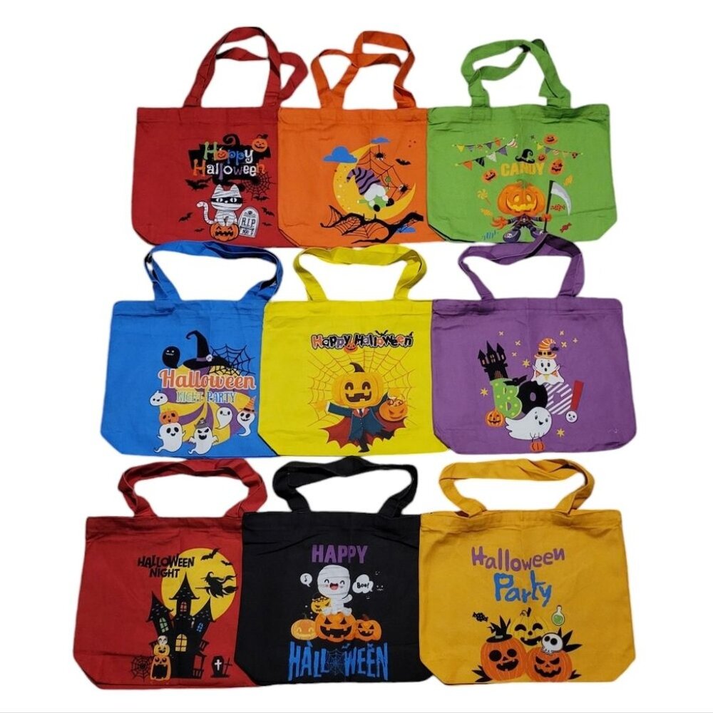 Halloween Trick or Treat Canvas Tote Bags - NIP